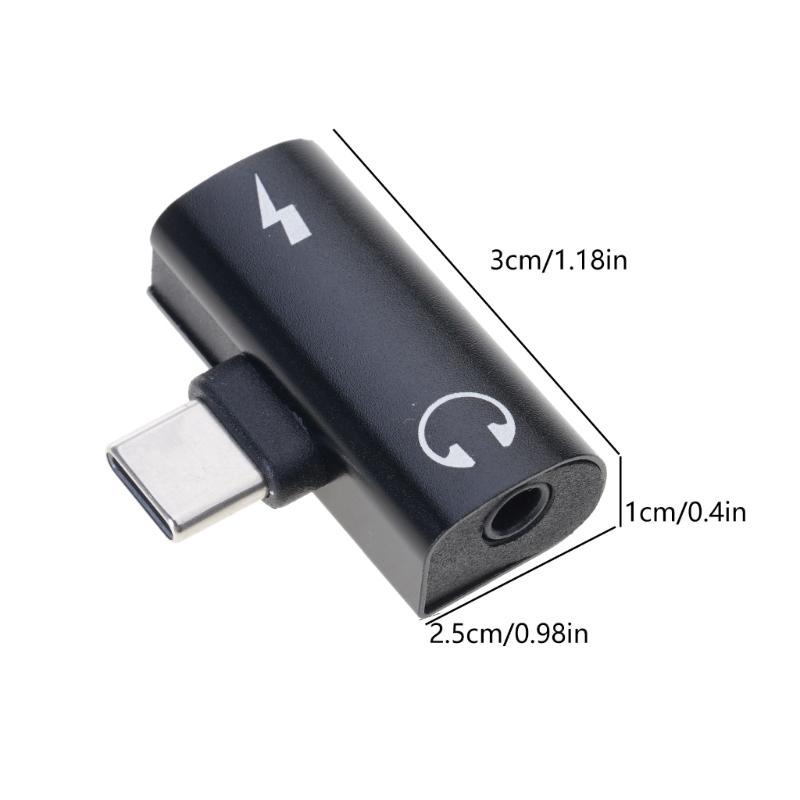 USB C To 3.5mm Headphone and Chargers Adapter With 3.5mm Headphone Port PD60W Fast Charging Aluminum Alloy Design