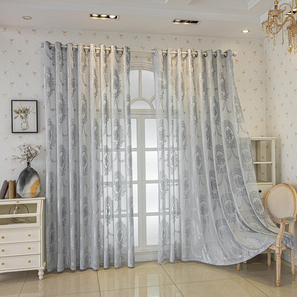 Fransız Retro Perde Tül Yeşil Prenses Tarzı Hafif Lüks Yarı Saydam Pencere Perdesi