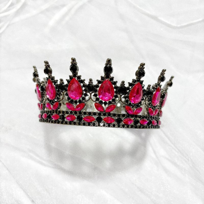 Big Crown Bridal Wedding Tiara Colorful Round Tiara Birthday Cake Decorative Ornament Queen Atmosphere