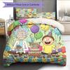 Rick and Morty Pattern Bedding Quilt Set  Home Decoration  Gift (1 * duvet cover + 2 * pillowcase  without core)