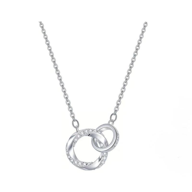 Barbie necklace [Confession Limited & Surrounded by Love & Sparkling Pure Silver] Möbius Ring Clavicle Chain, Love at First Sight BBXNXL-00113 серебряный