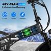 OOK-TEK E20 Foldable Electric Bike, 48V 15AH Battery, Front & Rear Suspension