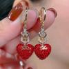 Luxury Red Diamond Heart Ear Cuffs: Elegant, Unique Earrings for Women