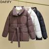 Women's Fashion Casual Fall Winter Solid Color Print Long Sleeve Jackets & Coats Down Coats
