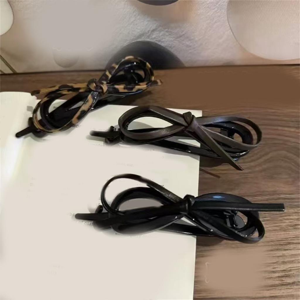 Hair Claw Clip Girl Theme Hair Claw Clamp Leopard Print Bow Hair Holder Barrettes Strong Hold Hairpin for Girls