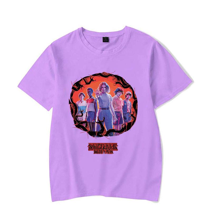 Stranger Things Cat Graphic Unisex Short Sleeve T-shirt - Summer Casual