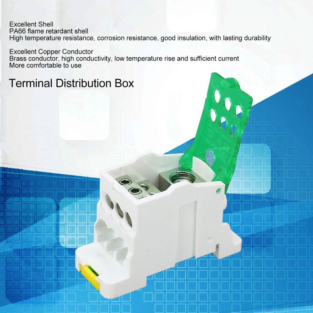Brass Conductor DIN Rail Terminal Block 690V 160A Junction Box  Appliances
