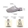Niche woven hollow mesh cool slippers, shoes wear 2025 new summer wear versatile flat-bottomed half slippers