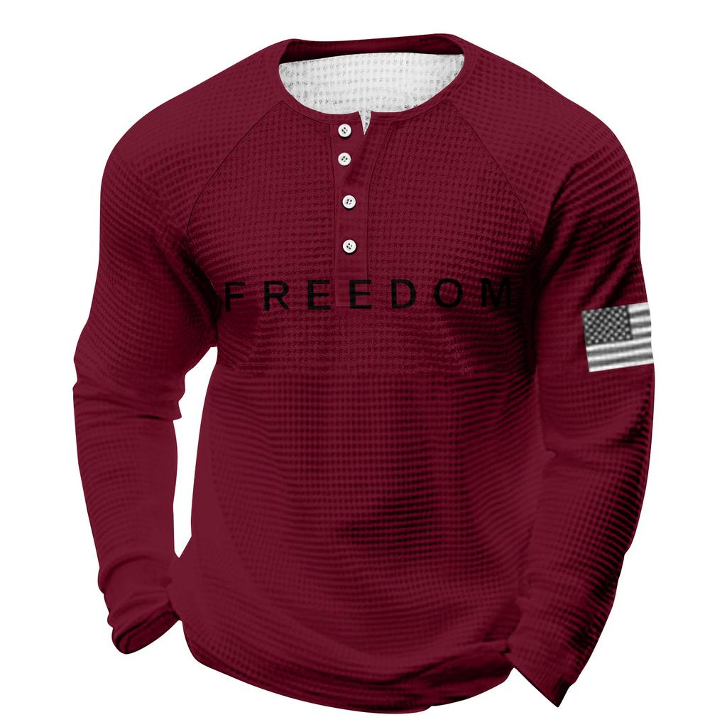 Men's Loose Casual Button Down Collar Long Sleeve Top