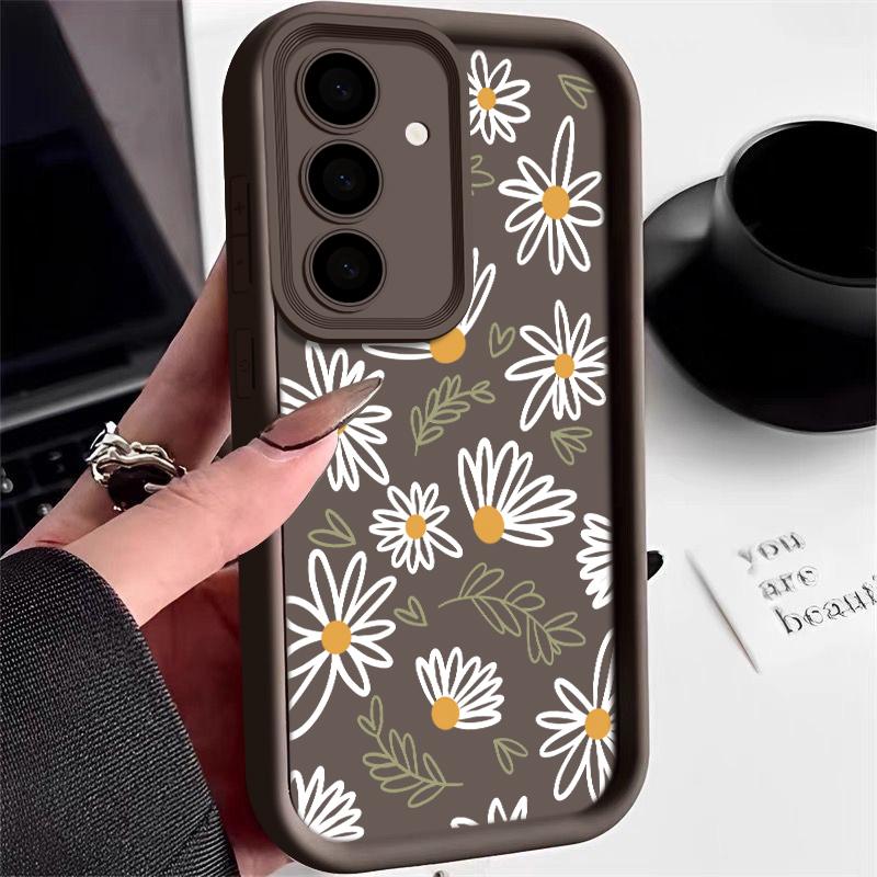 Soft TPU Case For Samsung Galaxy A56 A17 A36 A26 A55 A16 A15 A25 A54 5G S25 Edge S22 S23 Ultra S24 FE Art Flowers Phone Cover