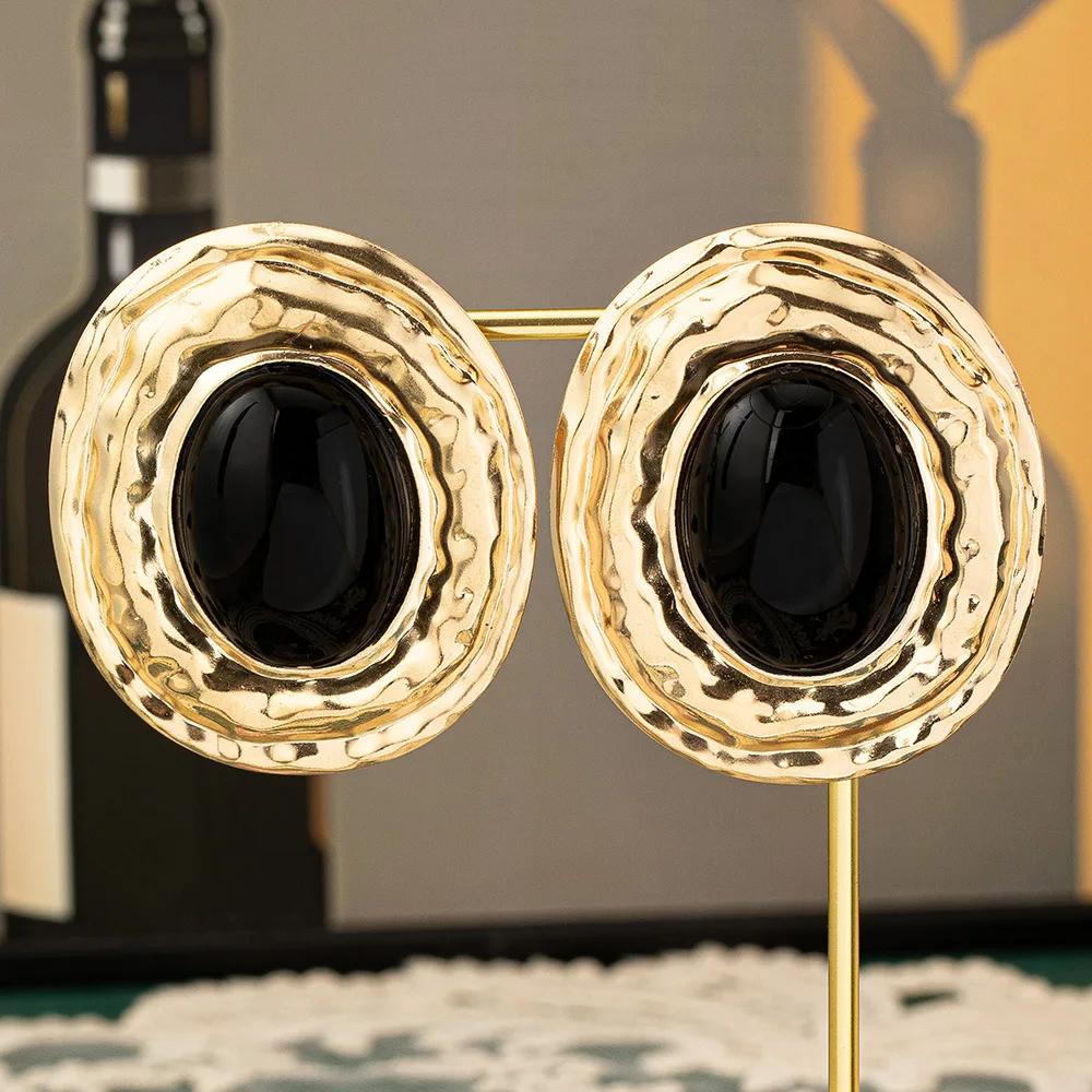 Kolczyki Sztyfty dla Kobiet Niebieskie Owalne Kolczyki dla Kobiet Design Retro dla Kobiet Modne Eleganckie Kolczyki Sztyfty Biżuteria Light Luxury