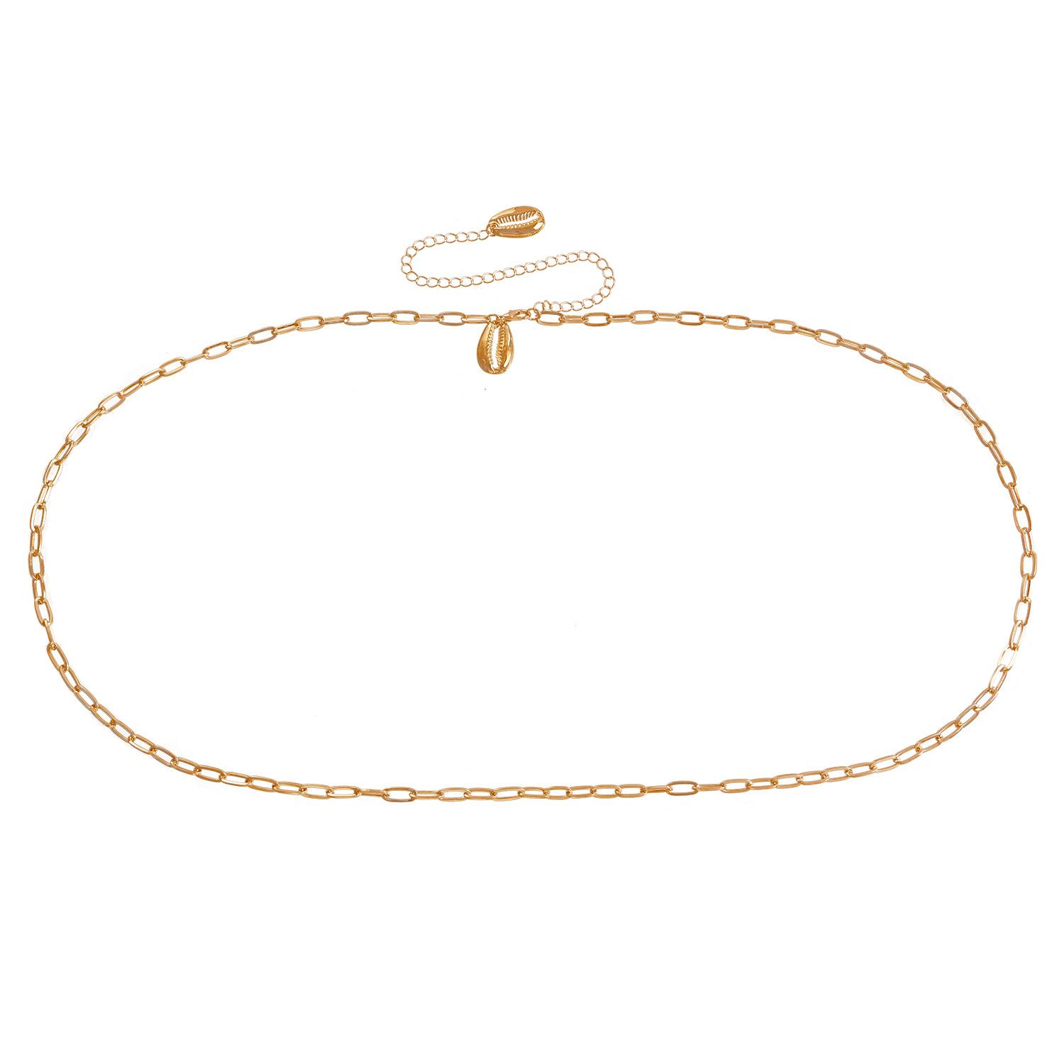 

Back-shaped chain shell pendant waist chain, street shot simple single-layer body chain Spice Girl золотий