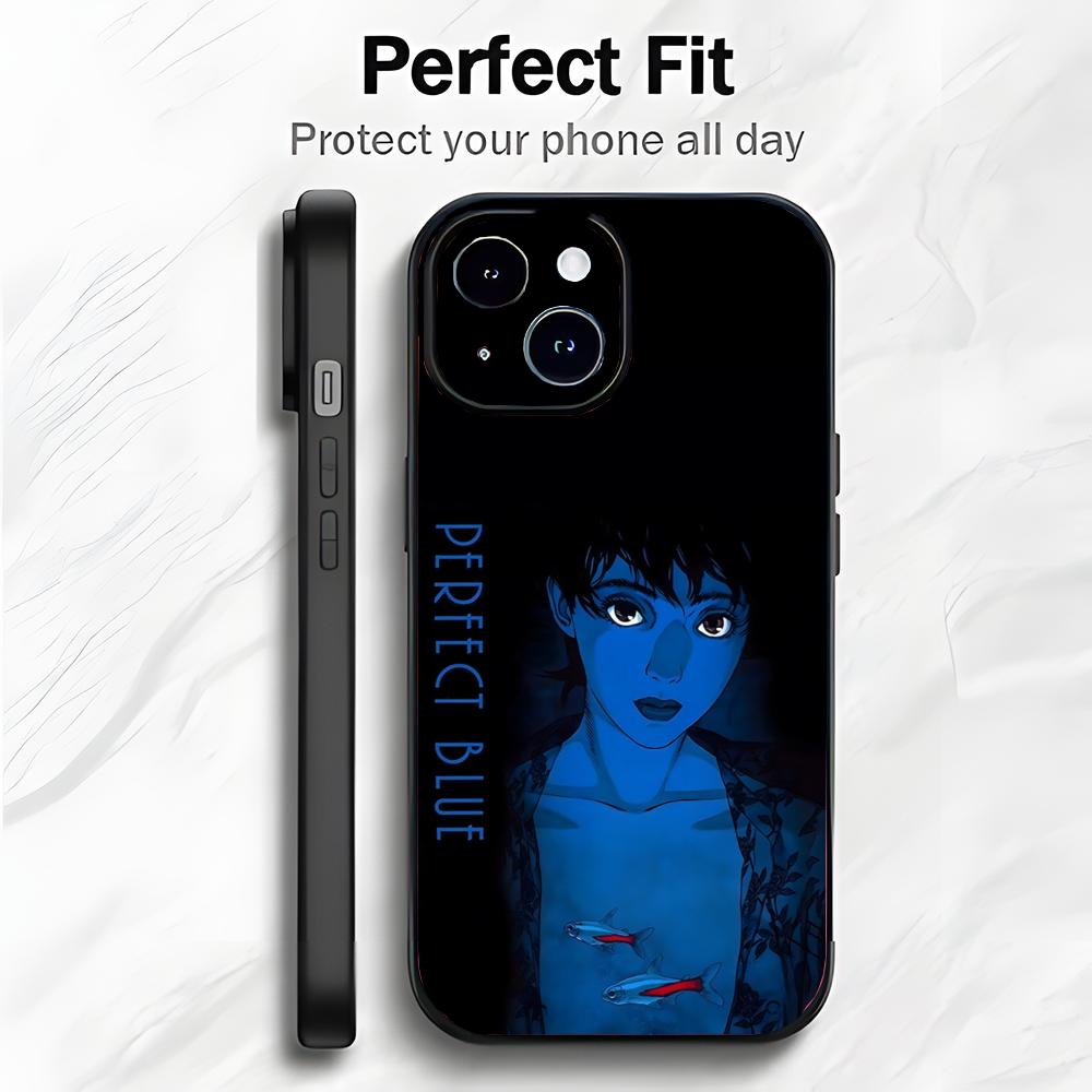 Dark Japanese Anime P-Perfect Blue Phone Case Phone Case Soft Packaging Lightweight For iPhone17 16 15 14 13ProMax iphone12promax