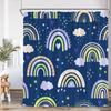 Cartoon Rainbow Kids Bathroom Shower Curtain Hand-Painted Cute Pattern Children Bathtub Decor Children Polyester Bath Curtain