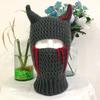 Y2K Style Crochet Halloween Party Cow Horn Parent-Child Ski Mask Hat