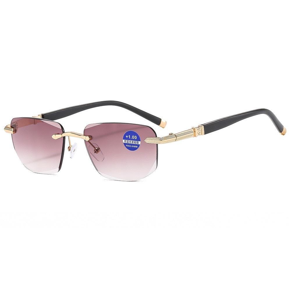 

Новые модные очки для чтения с алмазной огранкой для женщин и мужчин, винтажные сверхлегкие очки HD с защитой от синего света для дальнего зрения, солнцезащитные очки для пресбиопии High definition anti-blue light + 250 degrees коричневый