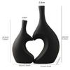 A Set Elegant Ceramic Vase Solid Color Flower Arrangement Vase Creative Water Cultivation Vase