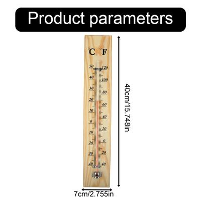 Werkzeug Holzthermometer Outdoor Holz 40cm X 7cm X 1cm Gartendekoration Indoor Thermometer Exquisit Hohe Qualität