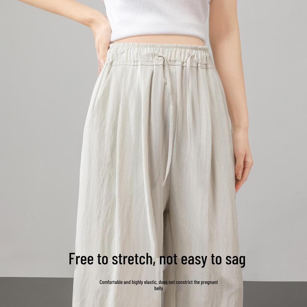 Maternity Wide-Leg Pants - Spring/Summer 2026 Style, Lightweight, No-Tight Belly Design, Long Trousers