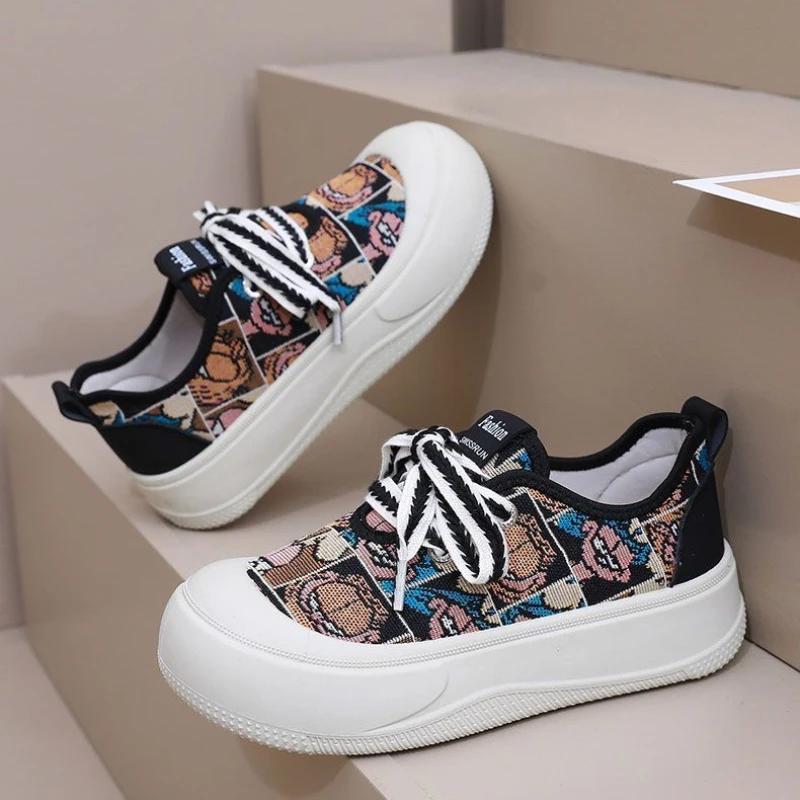 New In Round Toe Lace Up Women's Shoes Offers Stylish High Quality 2025 Vulcanized Shoe Y2k Fashion 39 Casual Ladies Footwear
