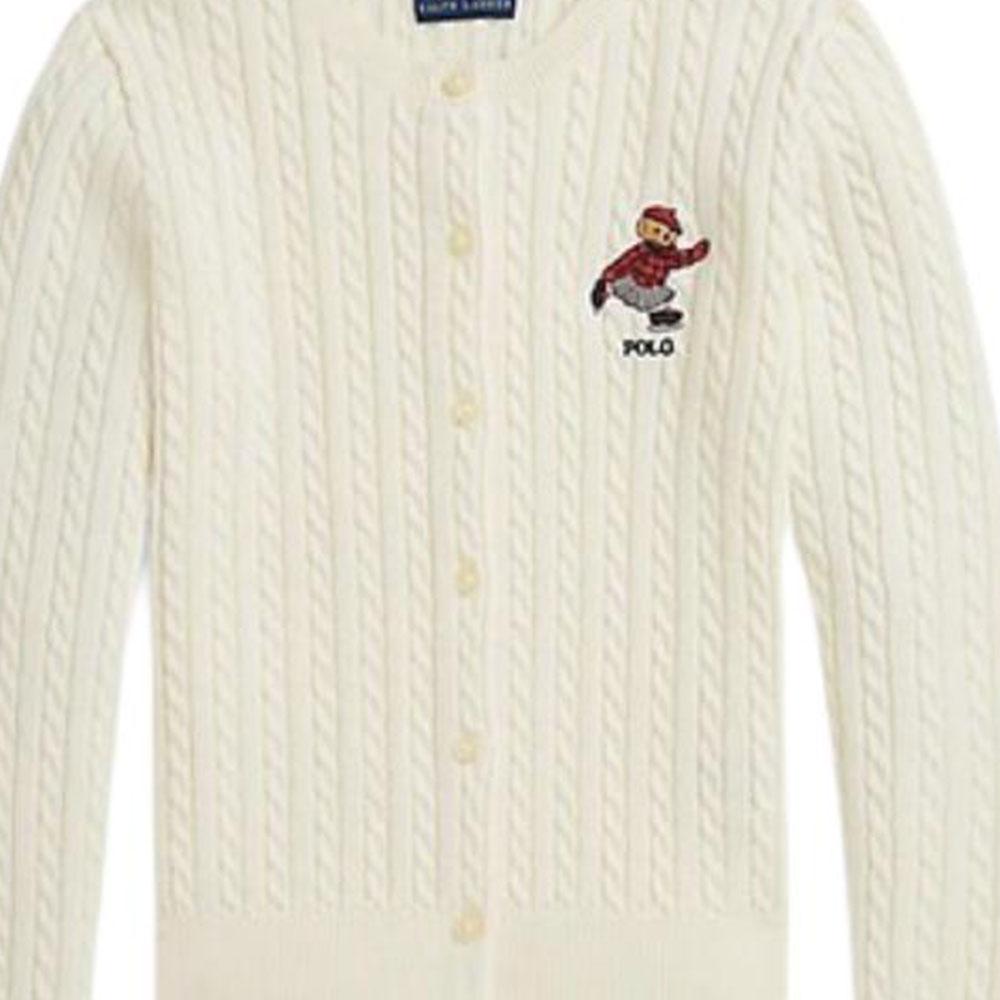 Polo Ralph Lauren Pullover Rundhals Einreihig Bärenstickerei Langarm Kinder Kinderpullover CWPOSWEG6820576-100