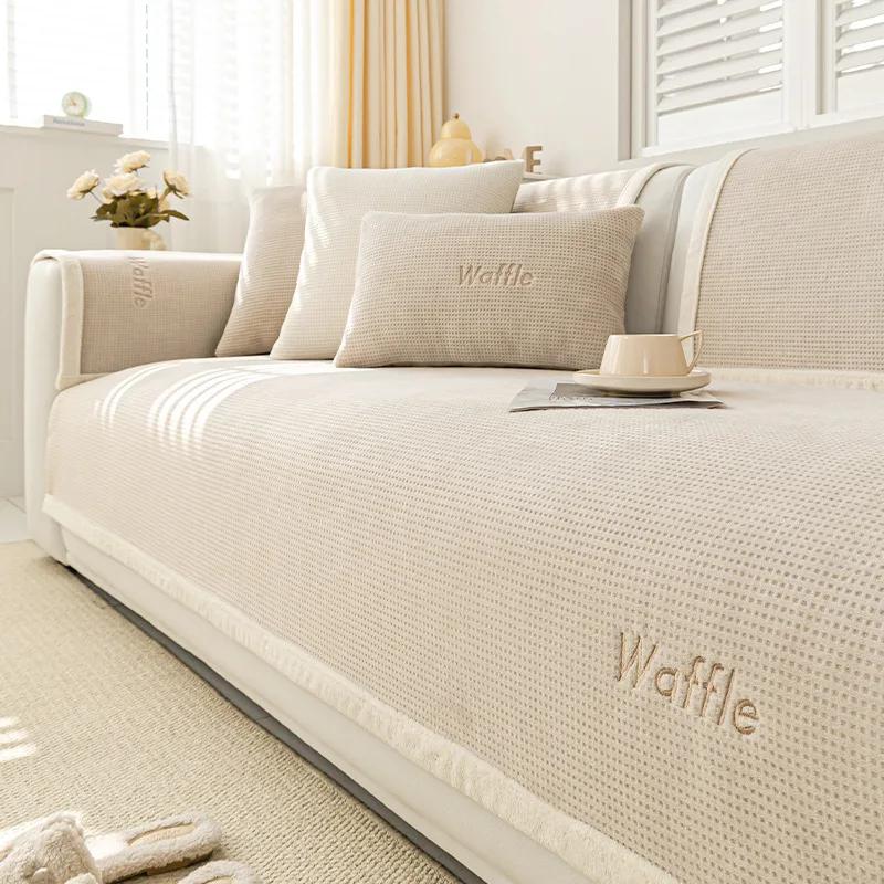 Nytt Broderi Bokstav Sofatrekk Plysj Pute Sofapute Moderne Fortykket Sklisikker Sofapute Høst Vinter Sofatrekk