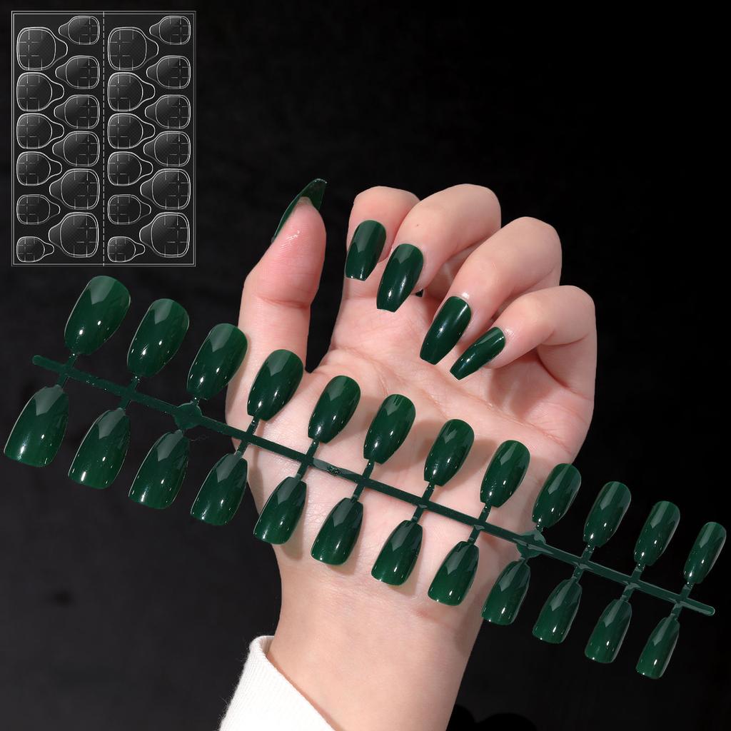 YIKOOLIN Variety Fluorescent Nail Art Tips Glow-In-Dark Luminous Fake Nails Ballet Press On Nails Set Detachable  Fingersnails