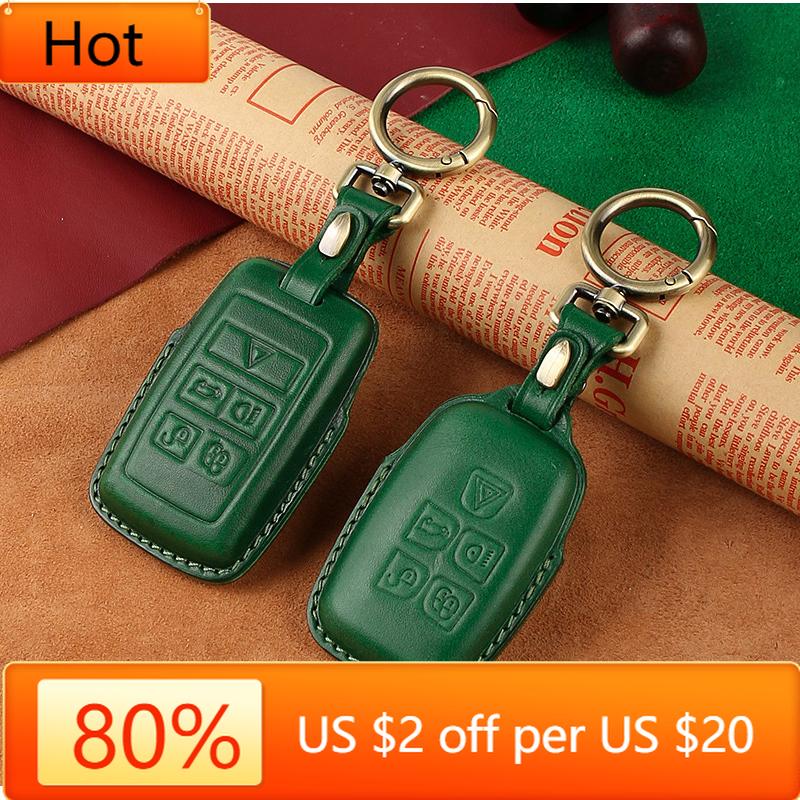 Interior Mouldings Handmade Leather Car Key Case Cover for Land Rover Range Rover Sport A9 Discovery 2 3 4 Sport For Jaguar XF A