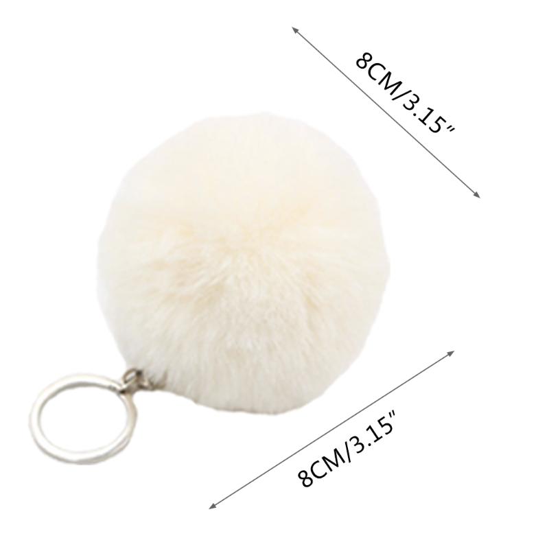 Colorful Pompoms Keychains Fluffy Plush Ball Faux Fur Keyring for Women Girl Hat Shoes Jewelry Bag Charms Accessories