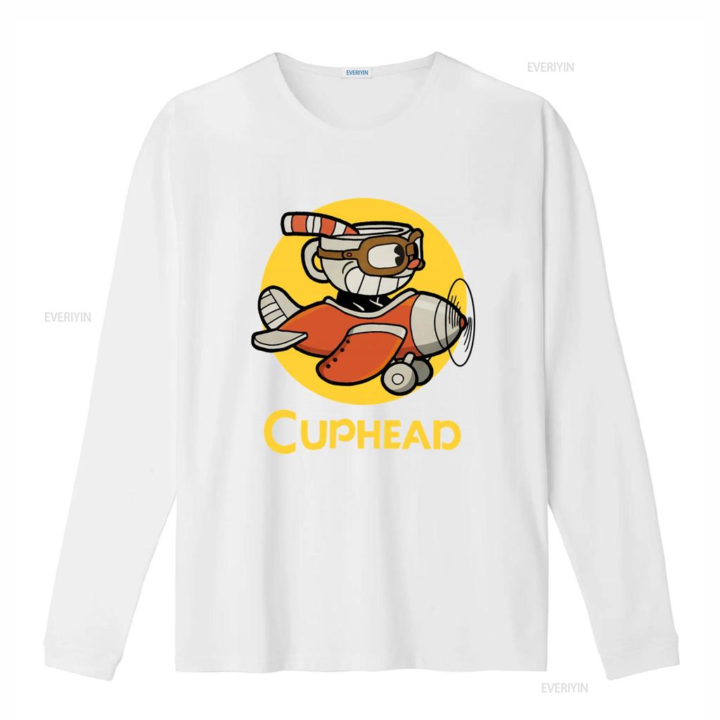 Cuphead T Shirt Flying Adventure Design for Gaming Fans Comfortable Cotton Vintage Washed Stylish Slightly Graphic