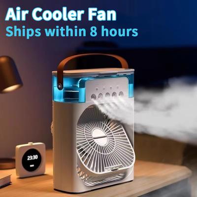 Nouveau ventilateur 3 en 1, climatiseur, mini refroidisseur d'air domestique, veilleuse LED, humidificateur portable, ventilateur de réglage de l'air, ventilateur de bureau et de maison