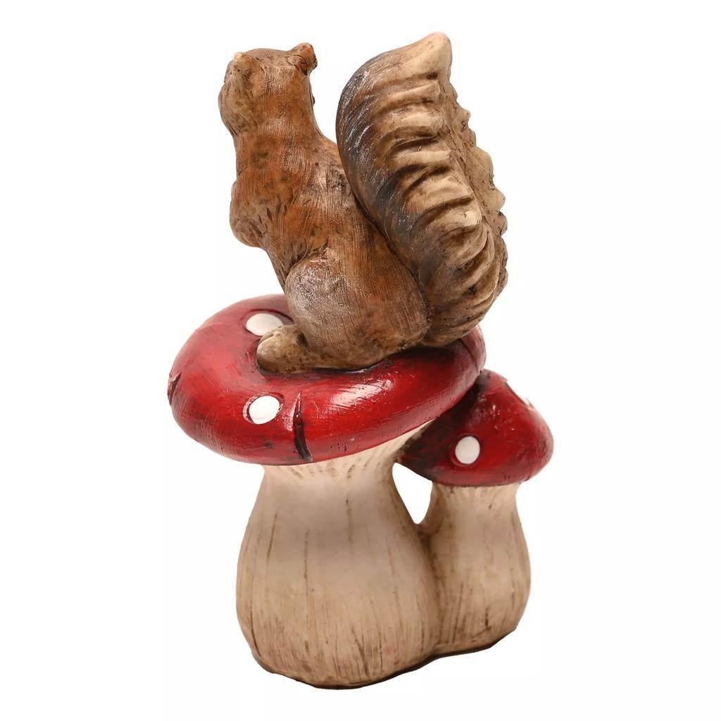 Country Living Squirrel On Mushroom Ornament