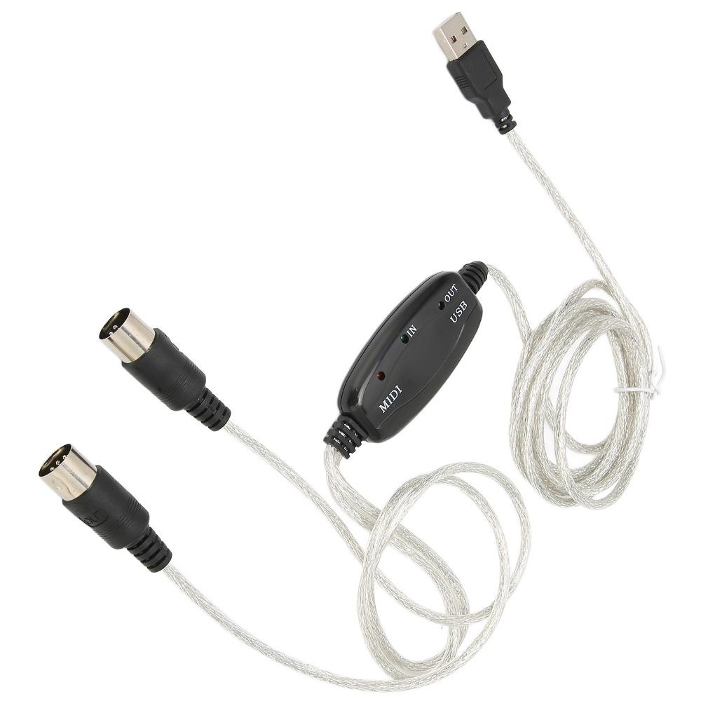2 In 1 USB To MIDI Cable Plug and Play MIDI Cord Adapter  for Keyboard, Piano, Synthesizer