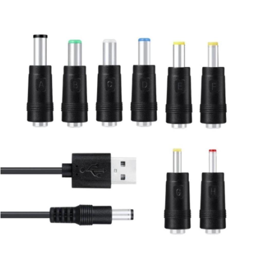 DC Connector USB To DC Cable 8 Tips Selectable Connector Tips 5V Charging Cord Electronic Devices