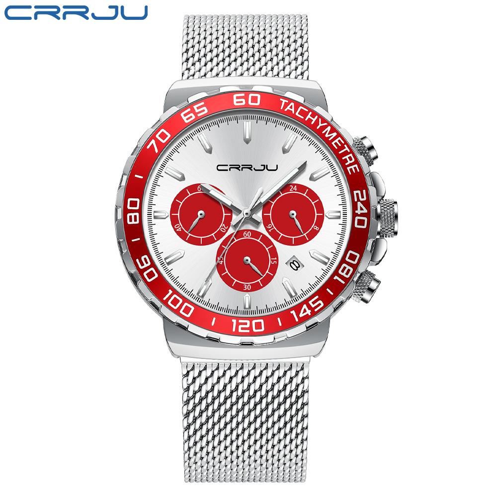 

CRRJU-2300 Новые мужские часы Water Ghost Green Watch Многофункциональные спортивные мужские часы с тремя глазами и шестью контактами красный