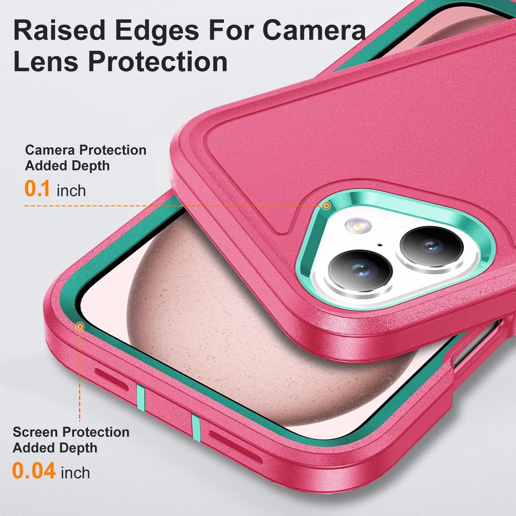 For iPhone 16 Case PC+Silicone+EVA Kickstand Drop-Proof Phone Cover