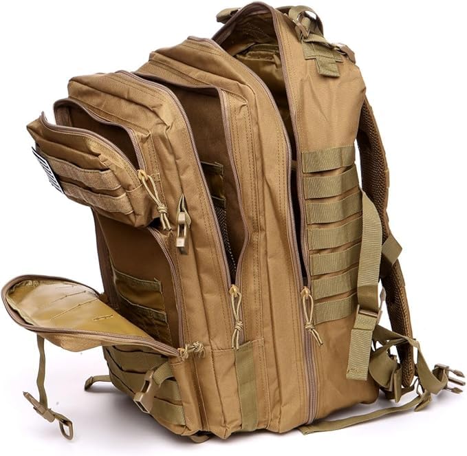 [Panavage] 45L Military Backpack, Waterproof, Large Capacity, Rucksack for Men and Women  MOLLE System, Water-Repellent, Hiking, Camping,