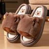Pelskledde tøfler dame capybara EVA-såle varme memory foam hussko vinter koselig plattform