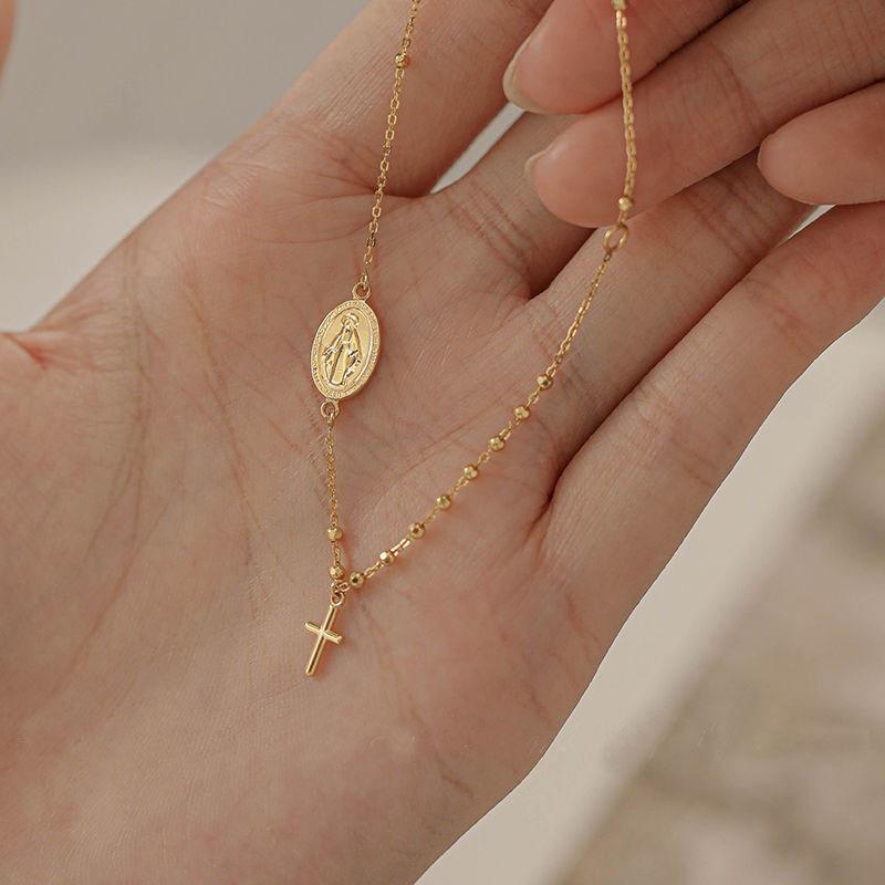 Bracelet Croix Chrétienne Bijoux Bracelet de Perles Délicates Pour Femmes Bracelets de Poignet Réglables Chaîne de Main