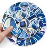 50 Blue Graffiti Style Waterproof Stickers for DIY: Fresh & Creative Designs for Cups, Phones, and Suitcases