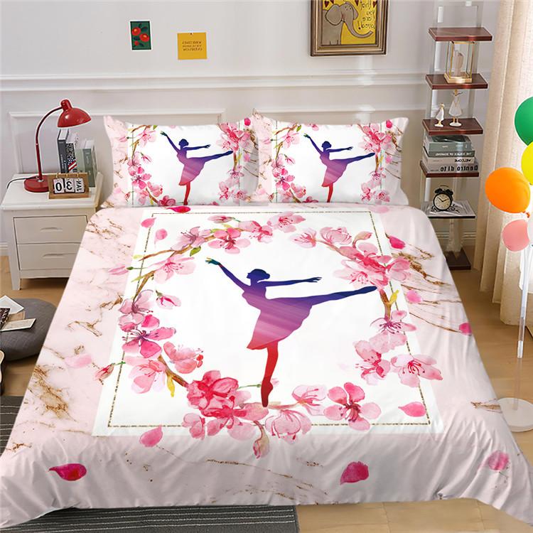 Polyester Bedding Two Or Three Piece Digital Printing Dance Silhouette