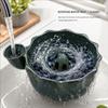Small Produce Washing Bowl with Glazed Body, Center Water Guide and Drain Holes for Daily Kitchen Serving Use Often