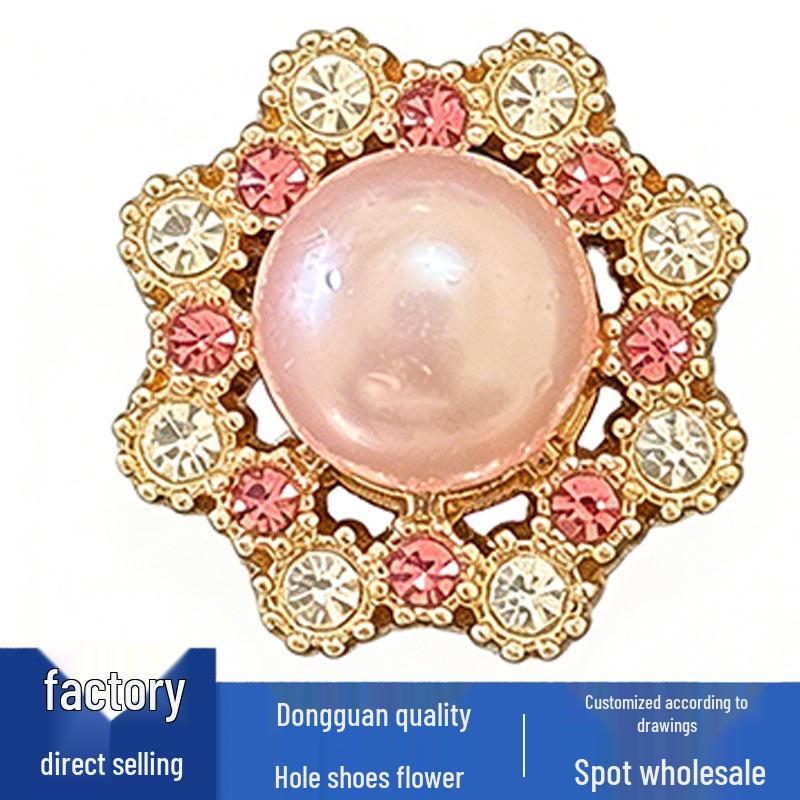 Pink Rabbit Metal Shoe Flower Buckles - Floral Accessories for Hole Shoes