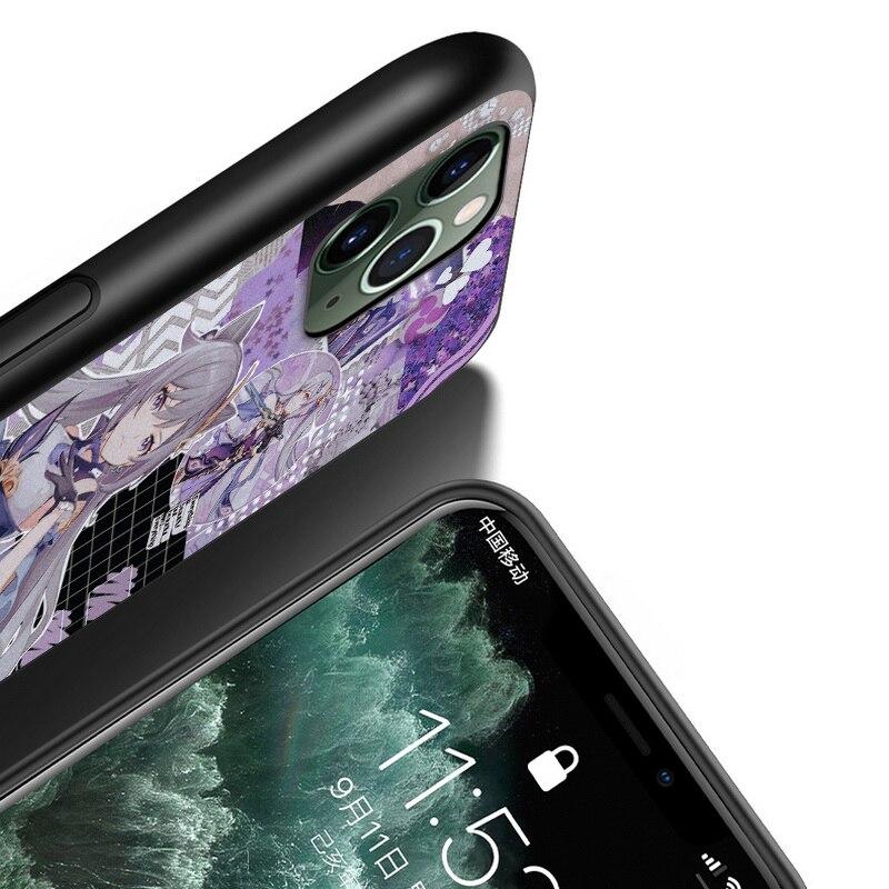 Genshin wpływ na Apple iPhone 13 12 11 SE XS XR X 7 8 6 5 S mini Plus Pro MAX 2020 miękki czarny futerał na telefon