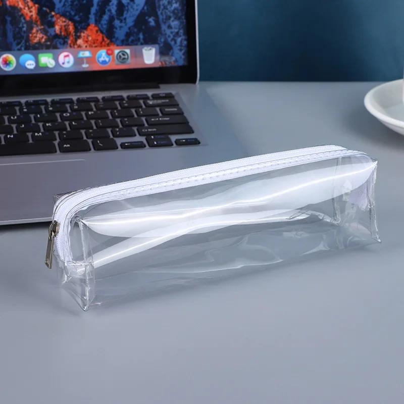 Transparent Stationery Pencil Bag Student Examination PVC Pen Case Unisex Pouch School Supplies