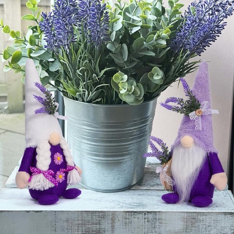 Eye Catching Lavender Gnomes Decors Handcrafts Figures for Spring and Summer
