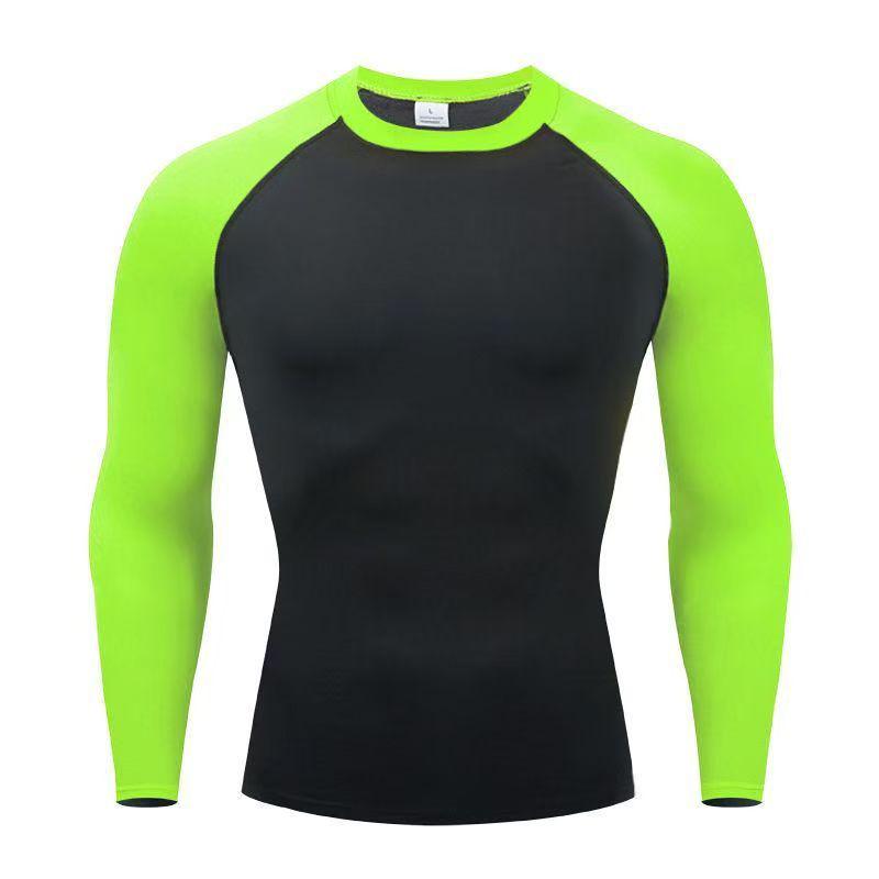 Men's Quick-Dry Long-Sleeve Tight-Fitting Sports Top - High Elasticity, Breathable Fitness Wear