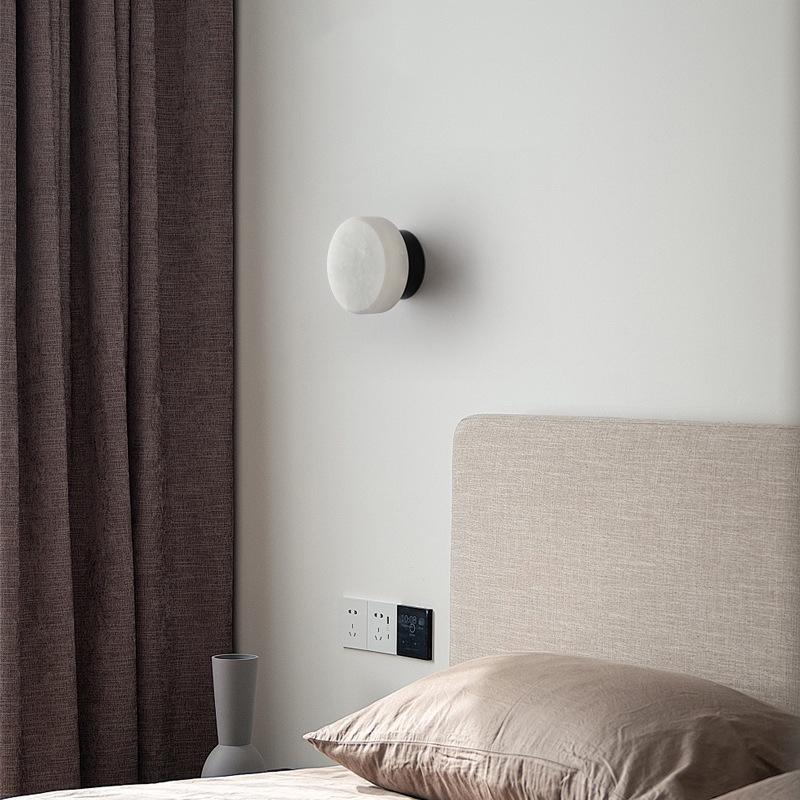 Mid-Century Modern Spanish Alabaster Wall Lamp: Nordic Style for Living Room or Bedroom