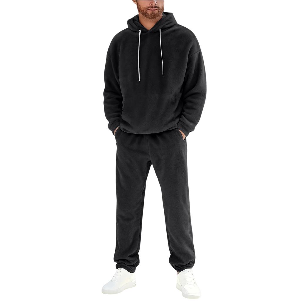 Men  Sports  Leisure  Keep  Warm  Hooded  Hood  Hoodie  Trousers  Set