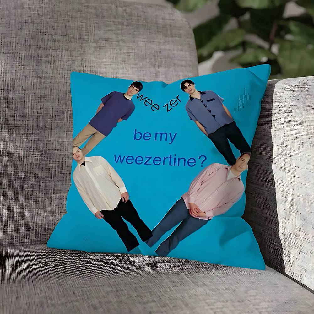 Band W-Weezer Pillow Case For Sofa Decor Car Office Room Printing Cushion Cover Decorations and Protector